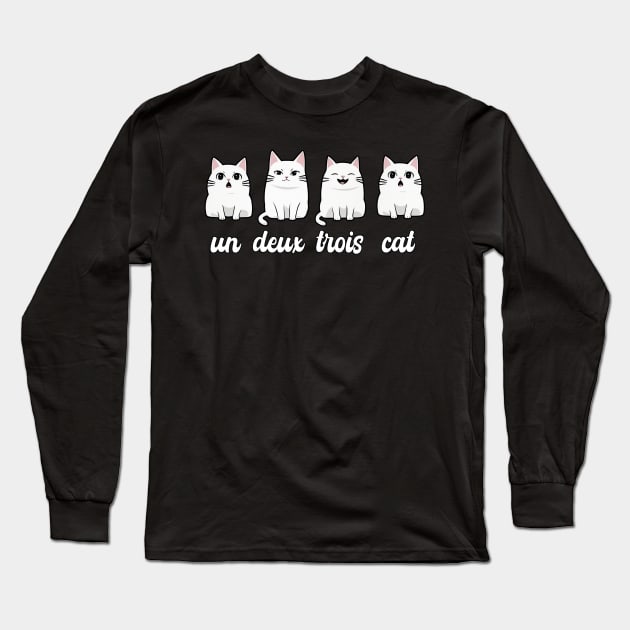 Un Deux Trois Cat tee  French Cat Tee, Animal Lover Shirt, Cat Lady Gift, Funny Animal Shirt, Kitty Shirt Long Sleeve T-Shirt by NIKA13